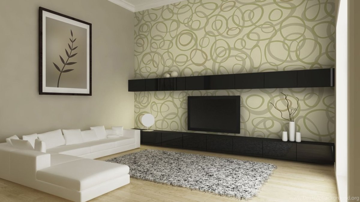 Варианты оформления стен обоями в гостиной