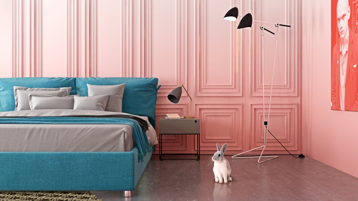 Голубой интерьер