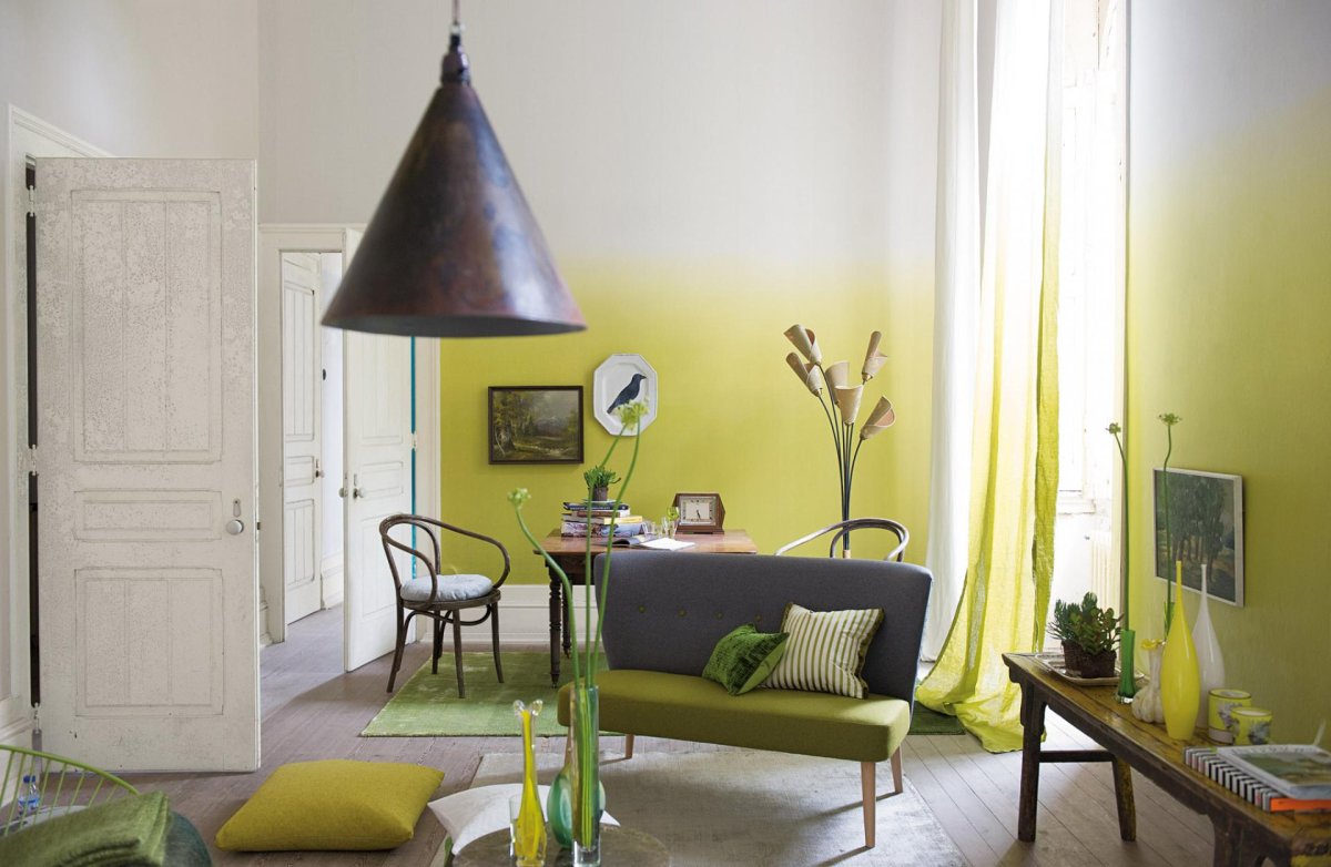 Градиент на стенах в интерьере