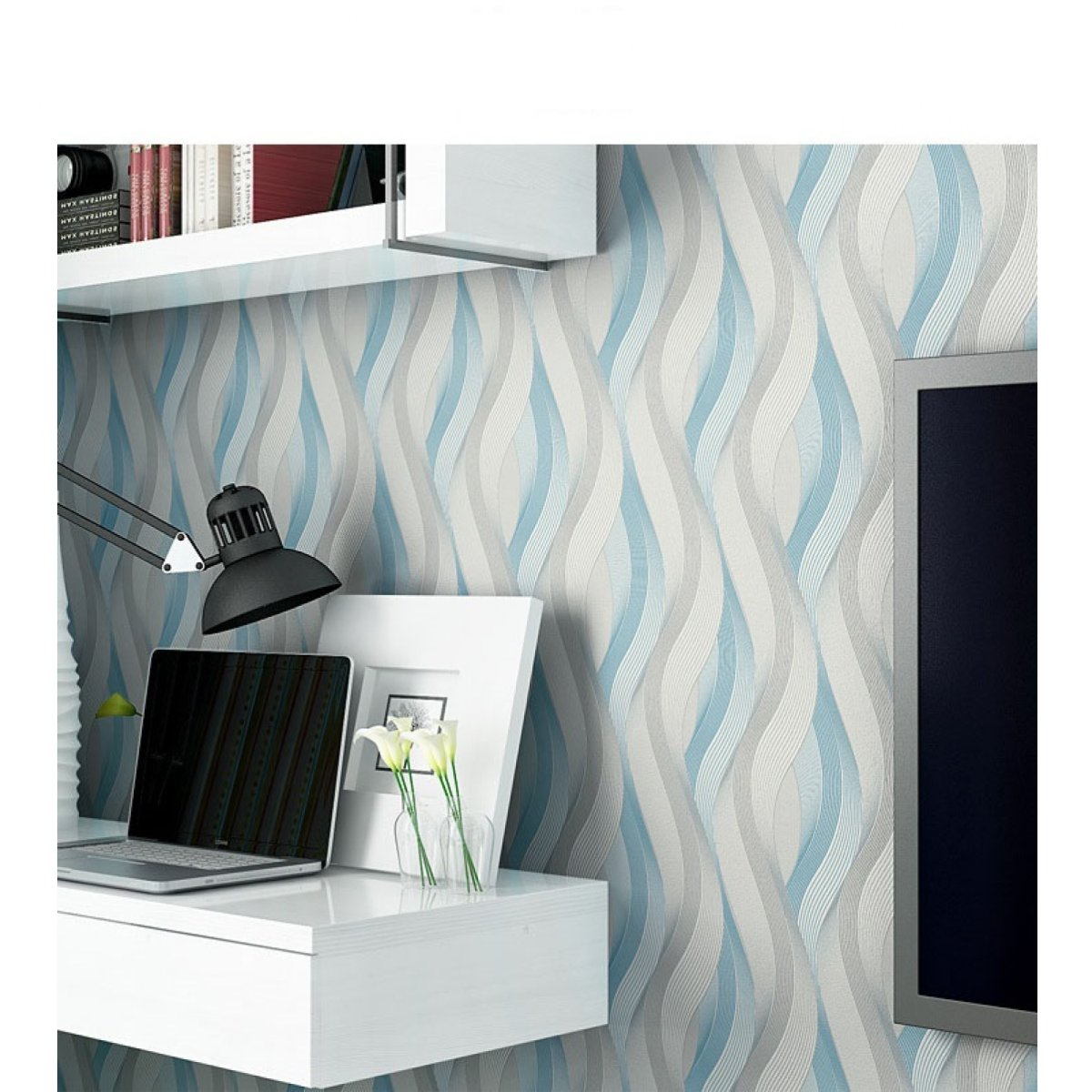 Обои волнами в интерьере