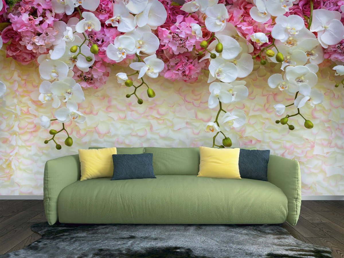 Крупные цветы в интерьере