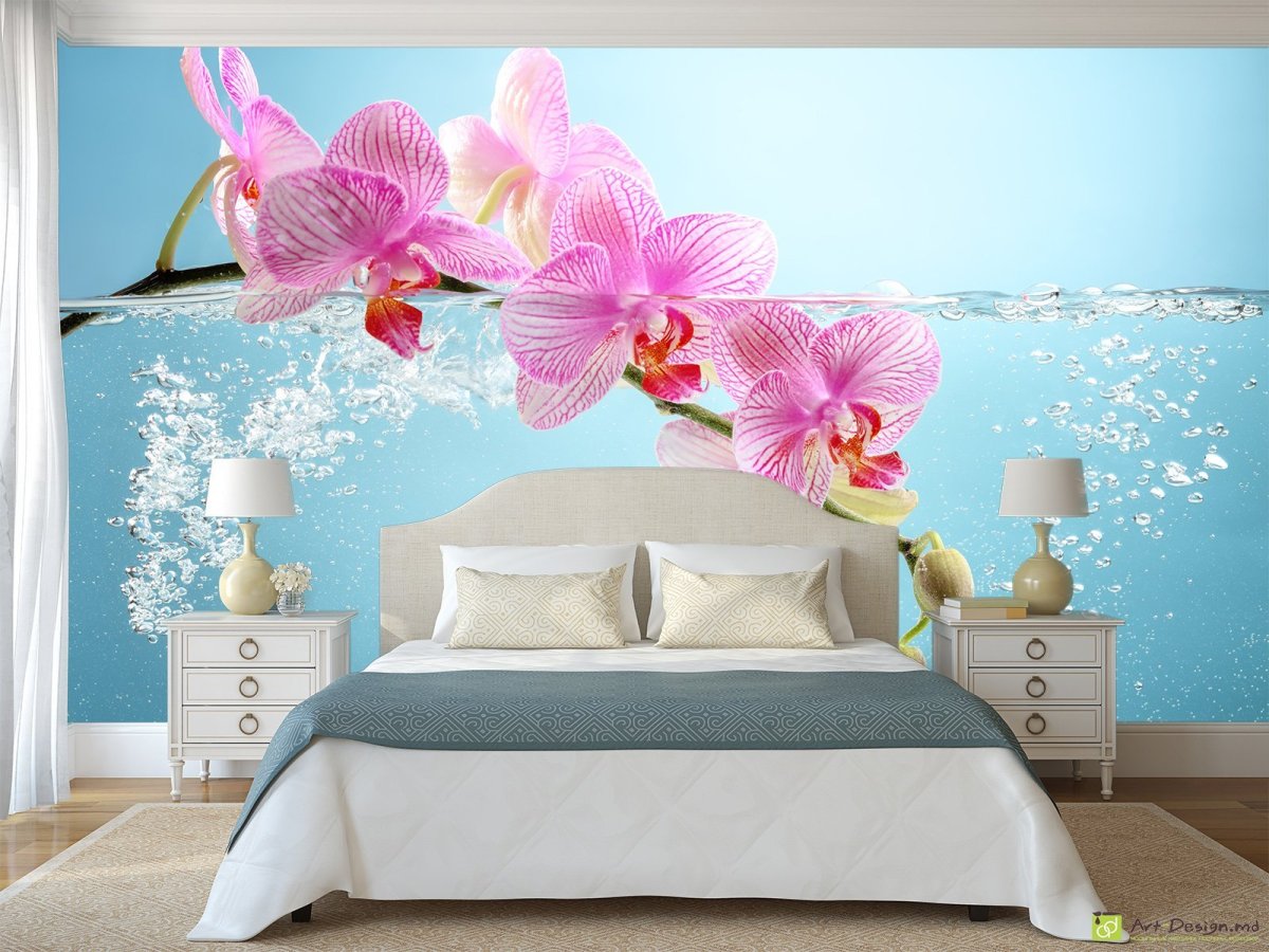 Спальня с фотообоями цветы