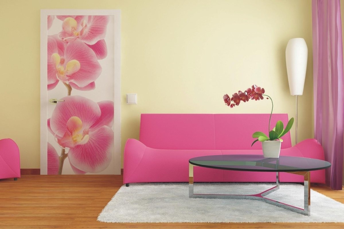 Комната с обоями орхидеи