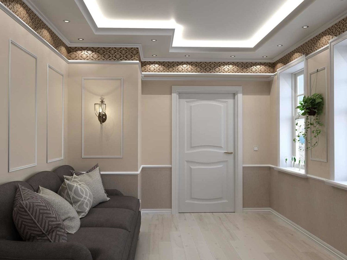 Вставки из обоев в интерьере