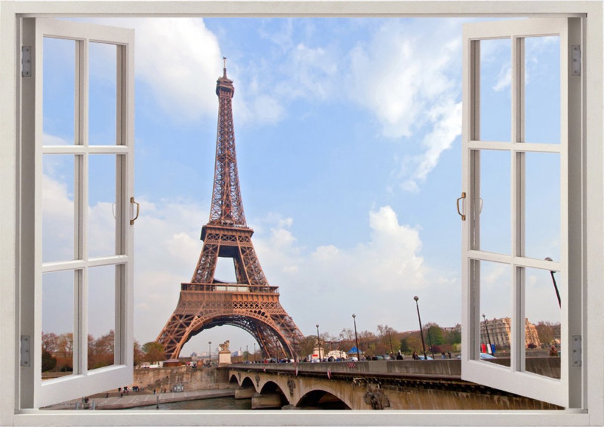 Фреска Париж Эйфелева башня