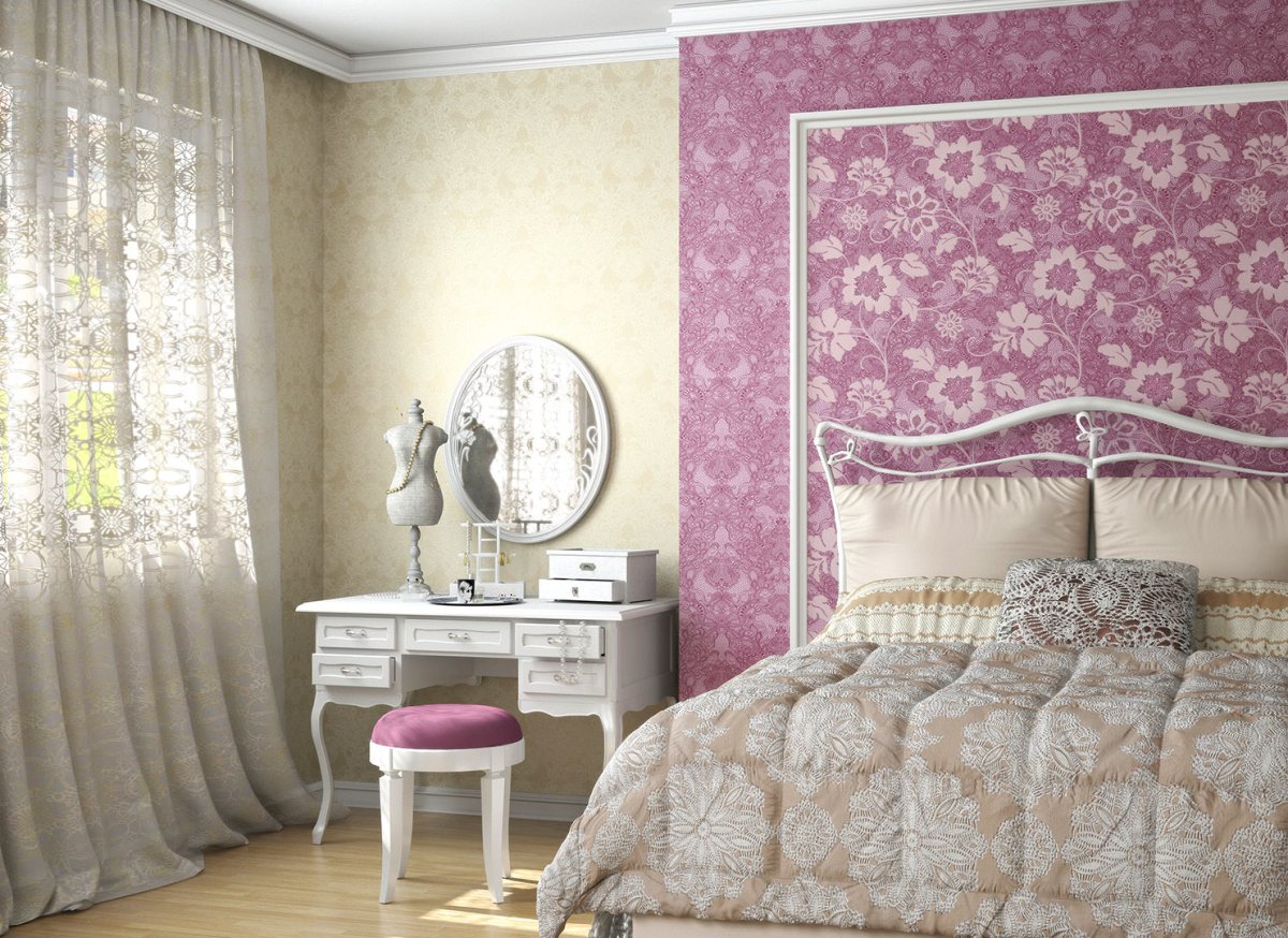 Обои с арабесками в интерьере