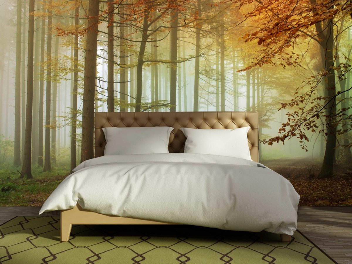 Фотообои в спальню над кроватью
