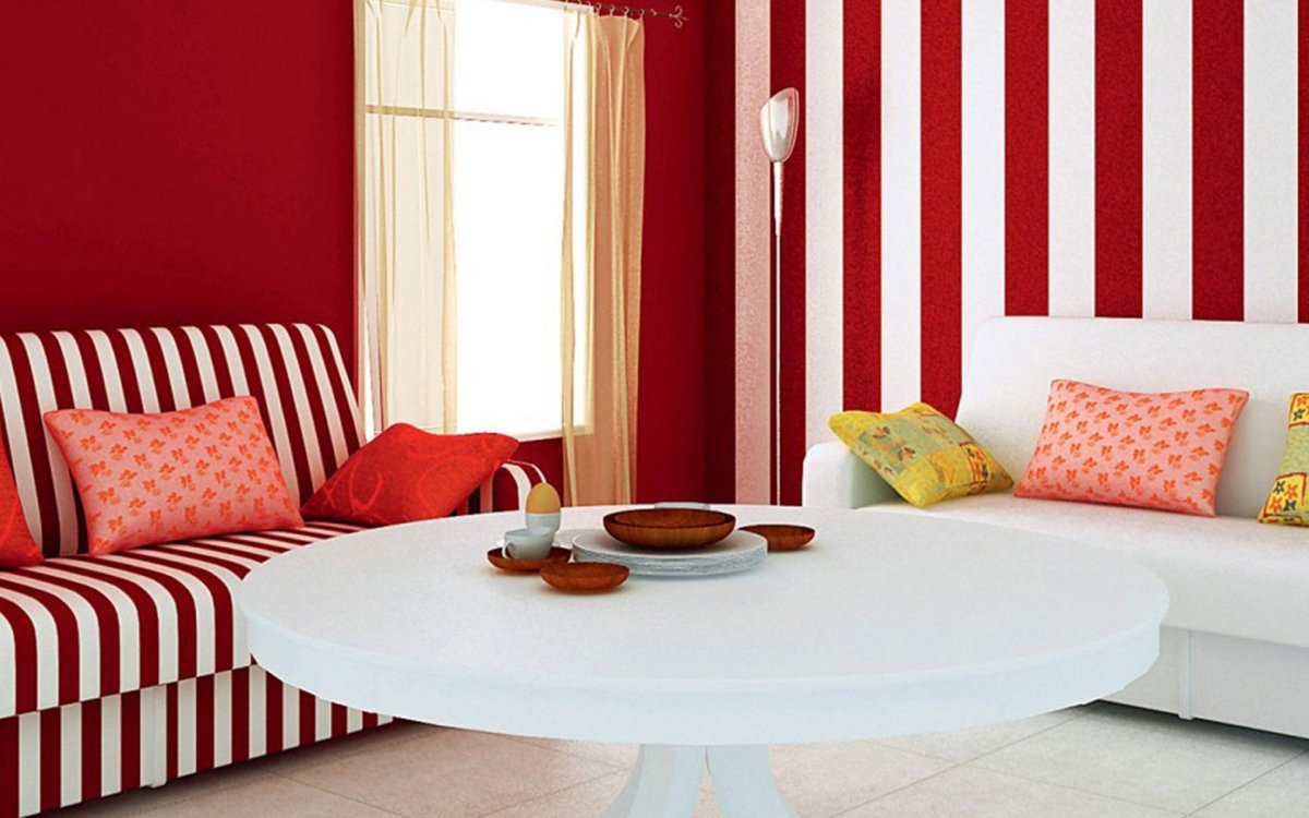 Полосатые стены в интерьере