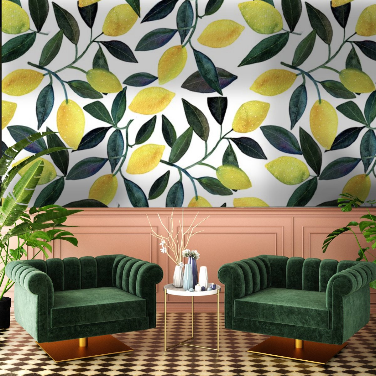 Фотообои с цитрусовыми на кухне