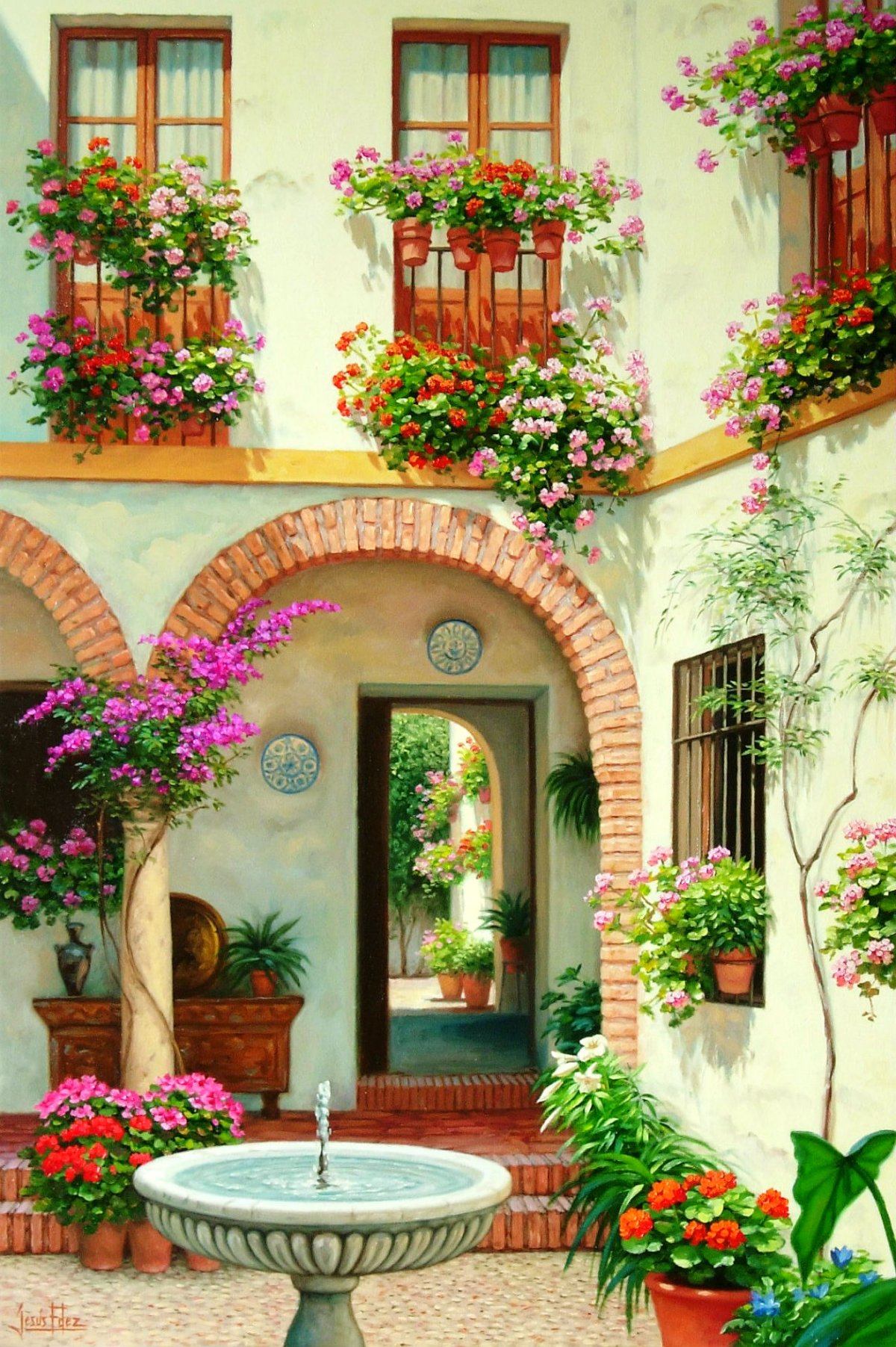 Фреска итальянский дворик