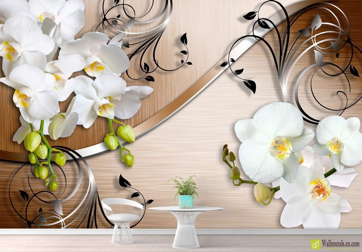 Фотообои на стену цветы коричневые