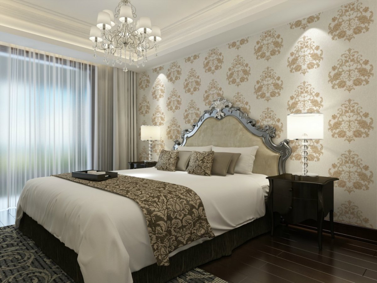 Интерьер комнаты комбинированные обои