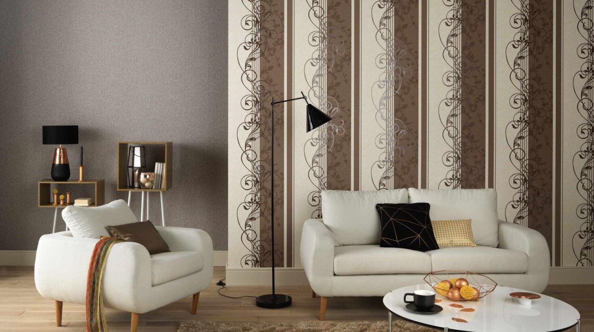 Стильные обои для гостиной