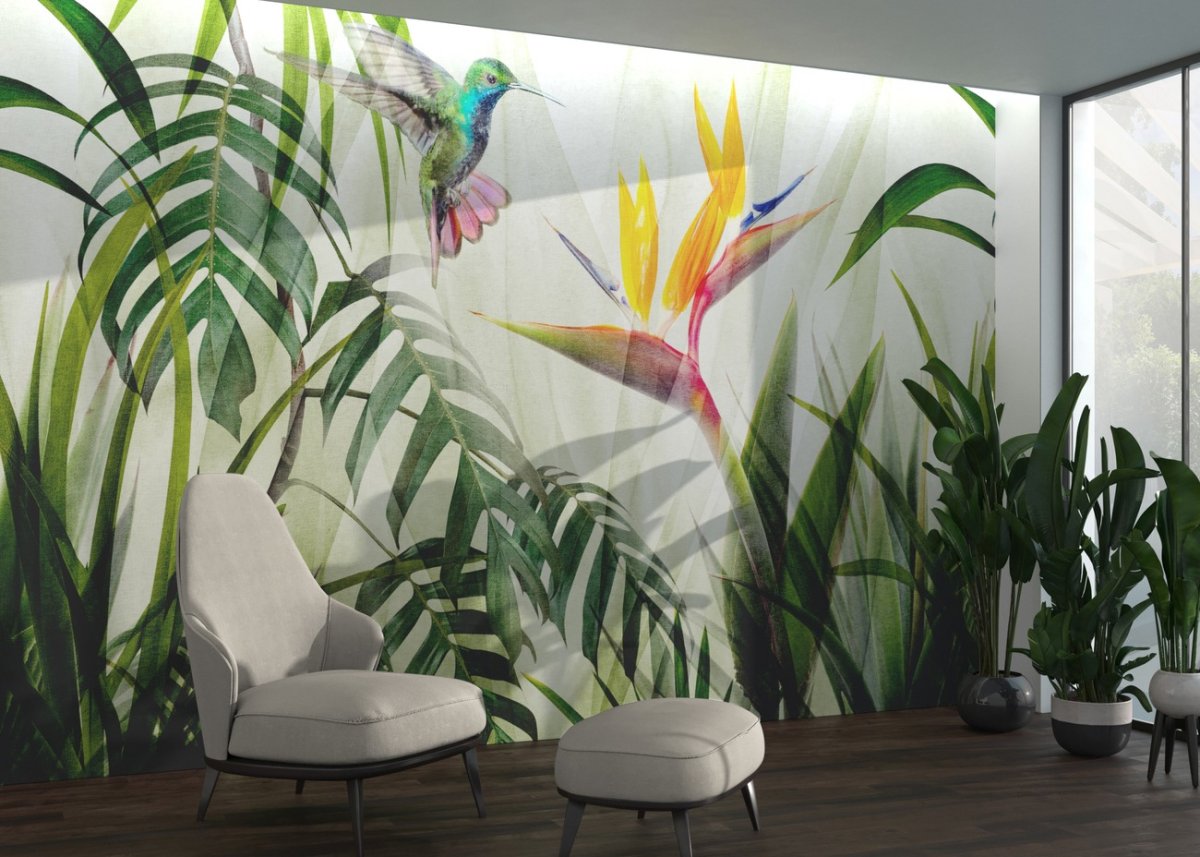 Фотообои Колибри и цветы