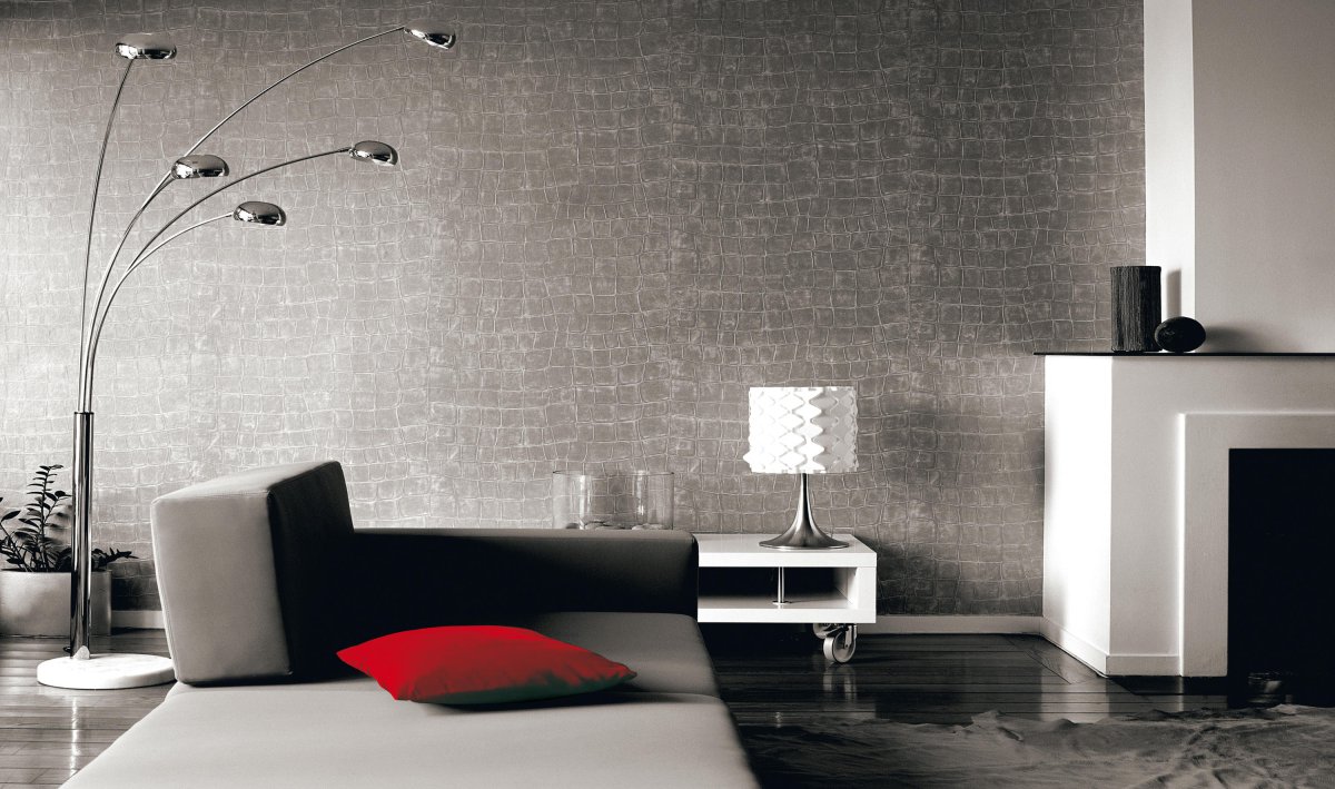 Обои крокодиловая кожа в интерьере