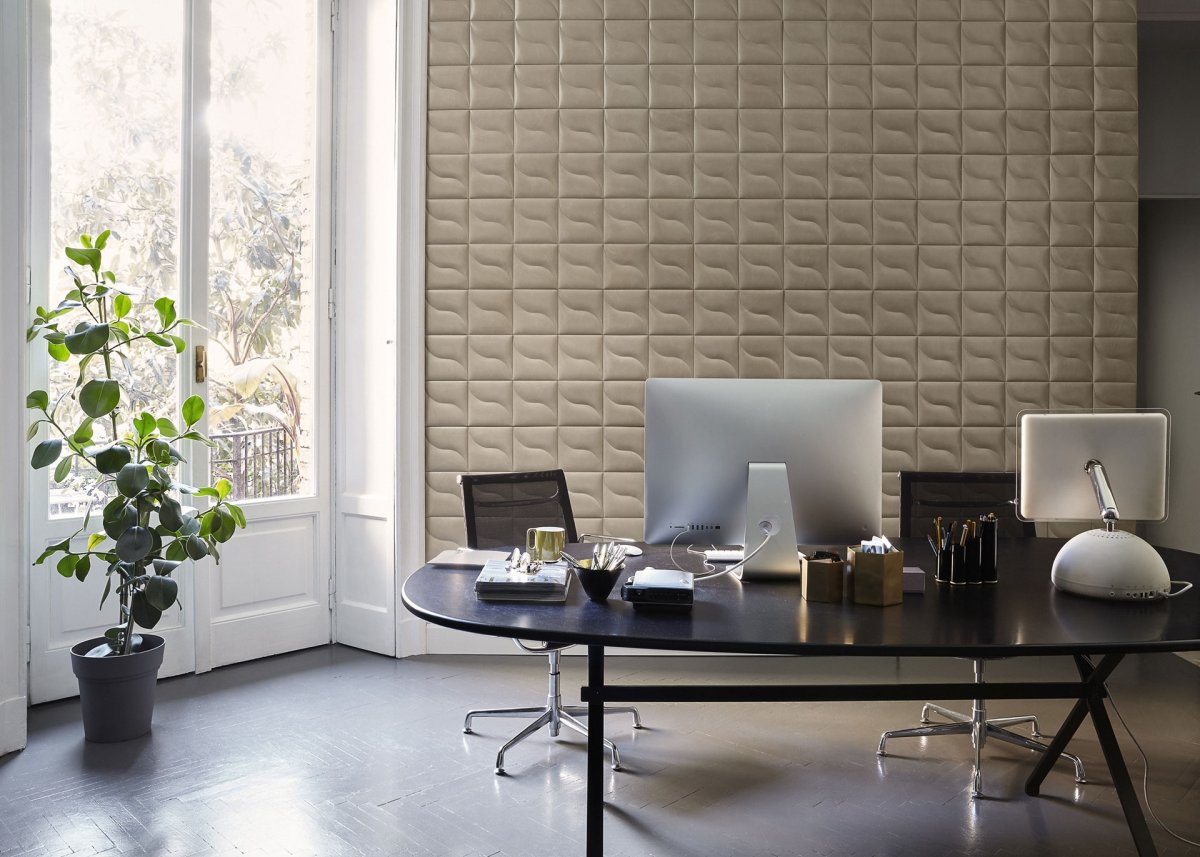 Обои для стен под кожу в интерьере