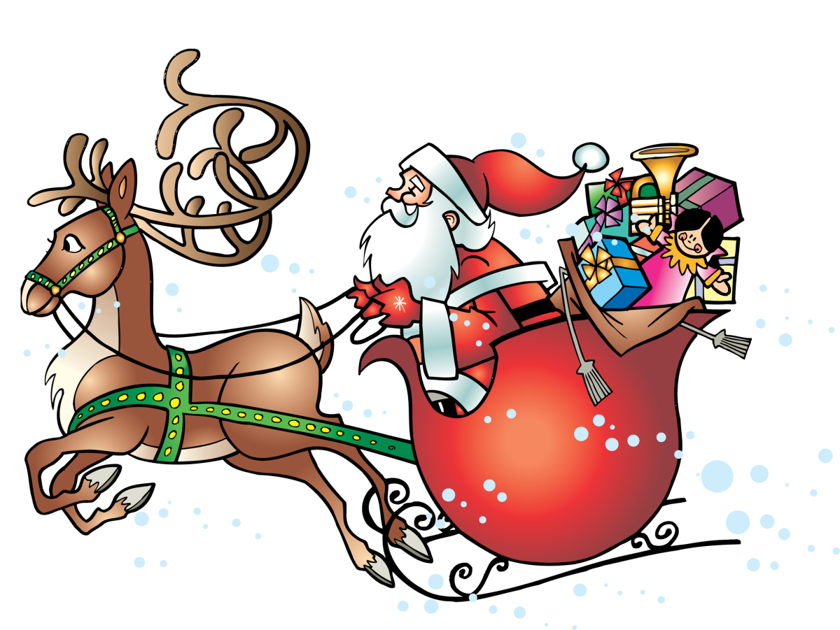 Оленья упряжка Санта Клауса