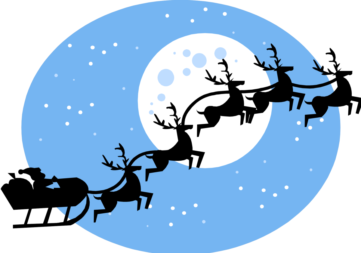 Упряжка Санта Клауса с Рудольфом