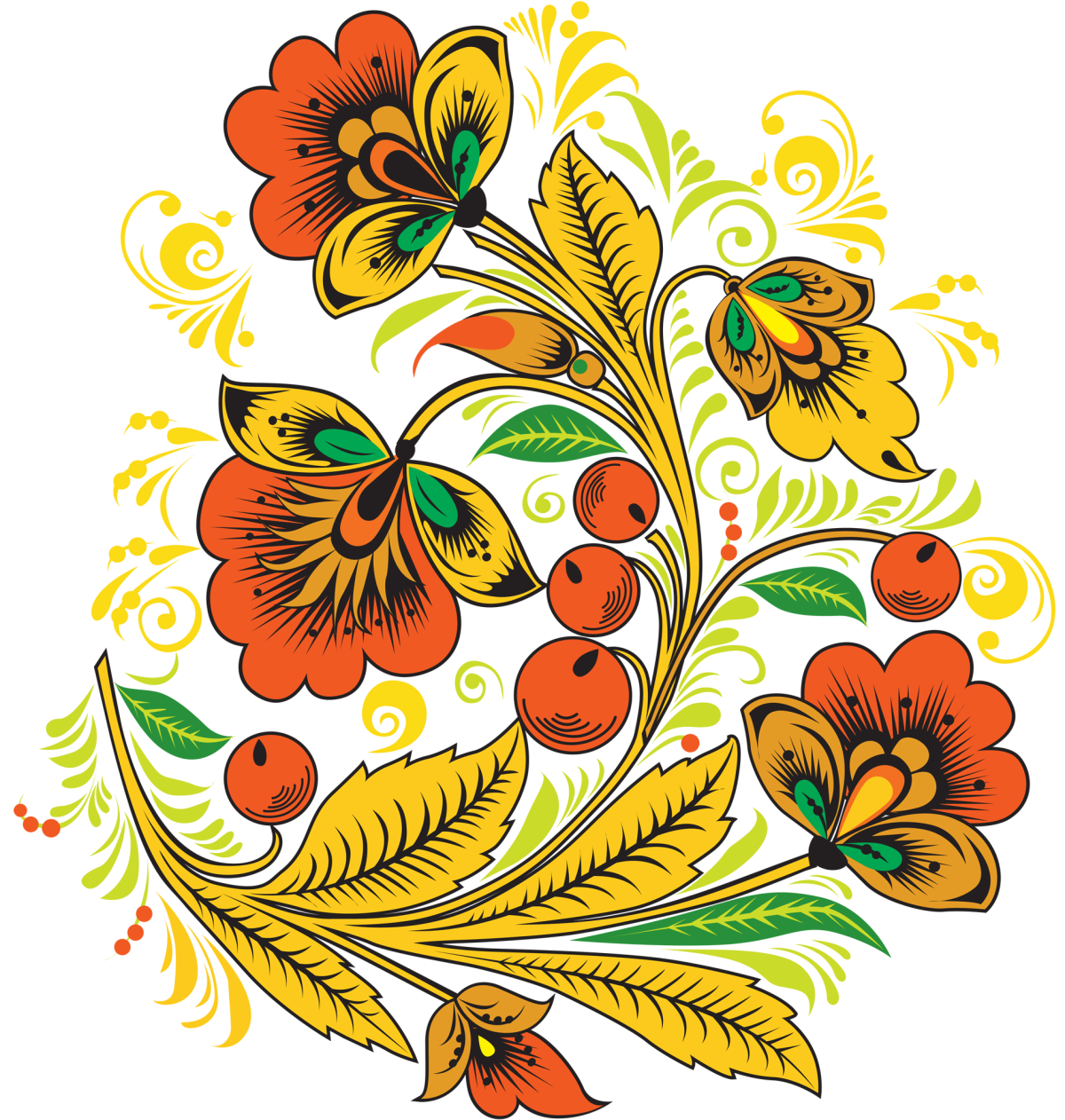 Русские народные росписи Хохломская