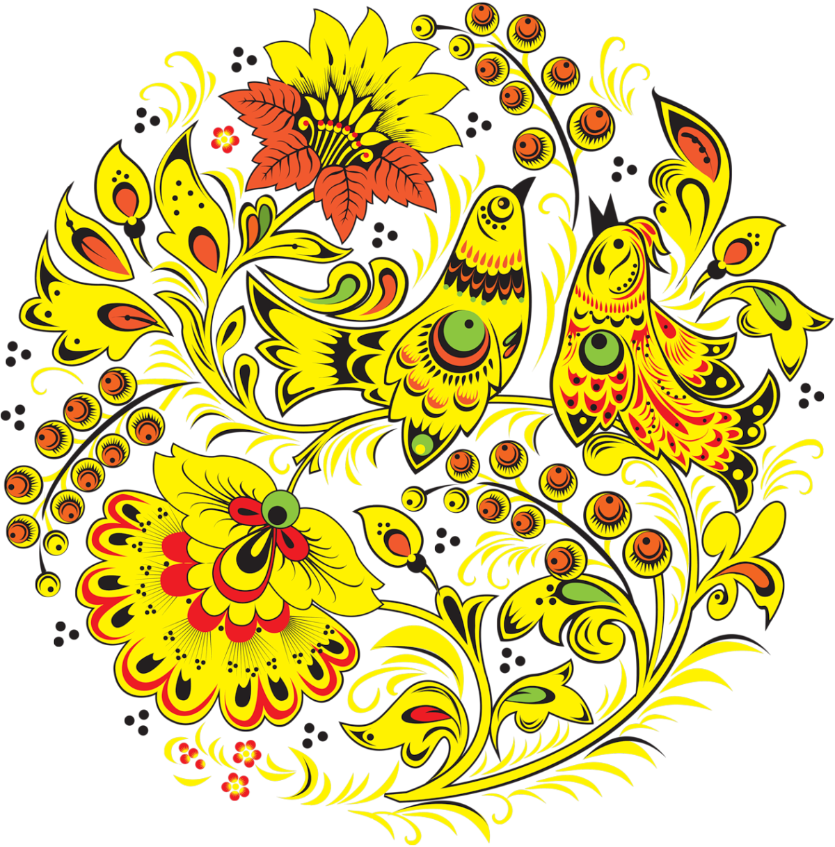 Гжель орнаментальная роспись