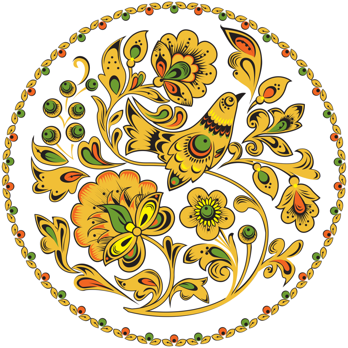 Элементы народная роспись Хохломская