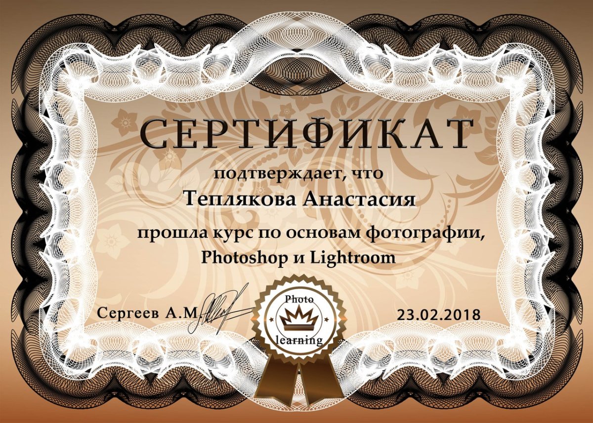 Сертификат шаблон