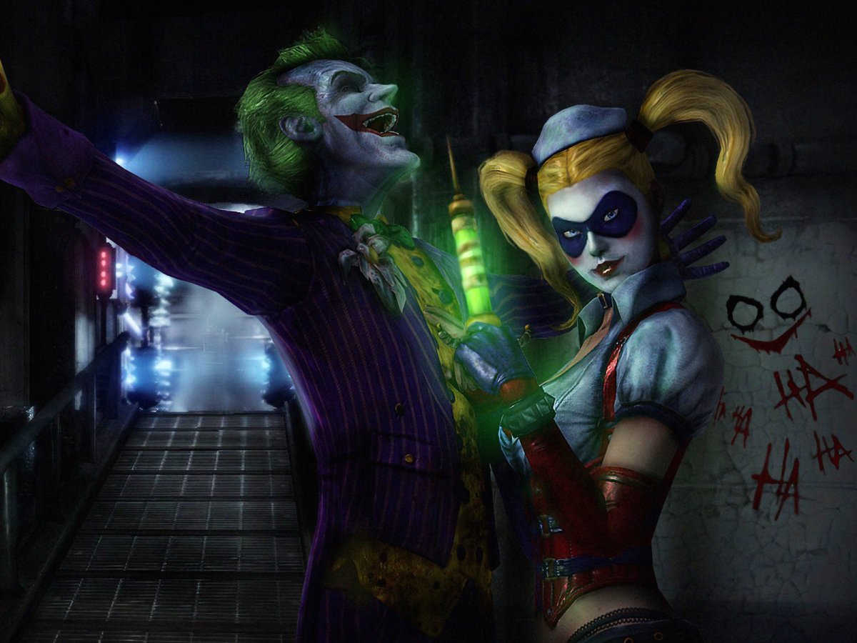 Парень и девушка арт молодые Харли и Джокер аниме