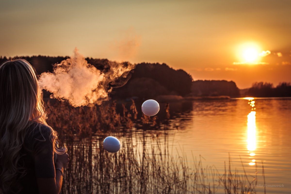 Фотосессия под дождем с зонтом