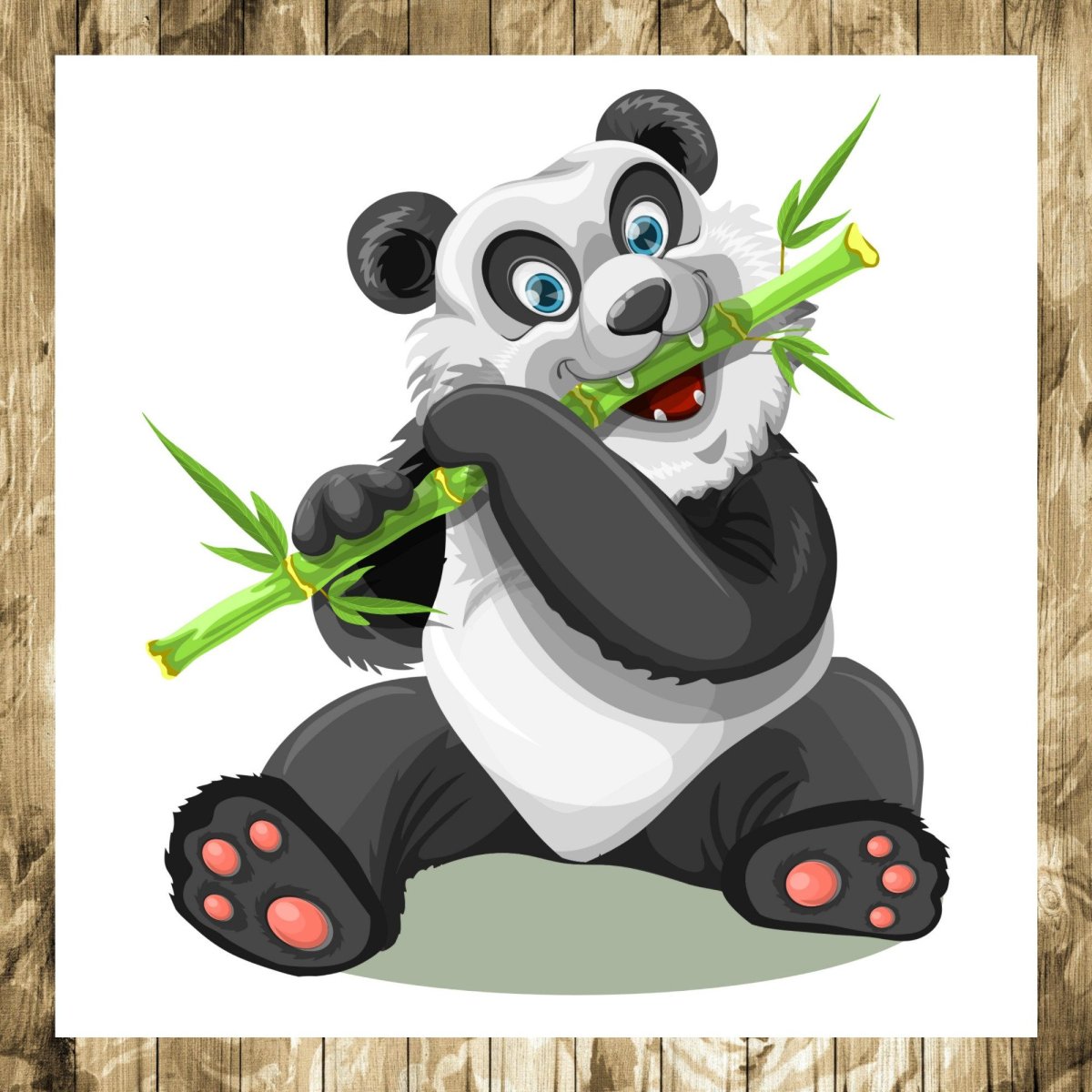 Панда с бамбуком обои