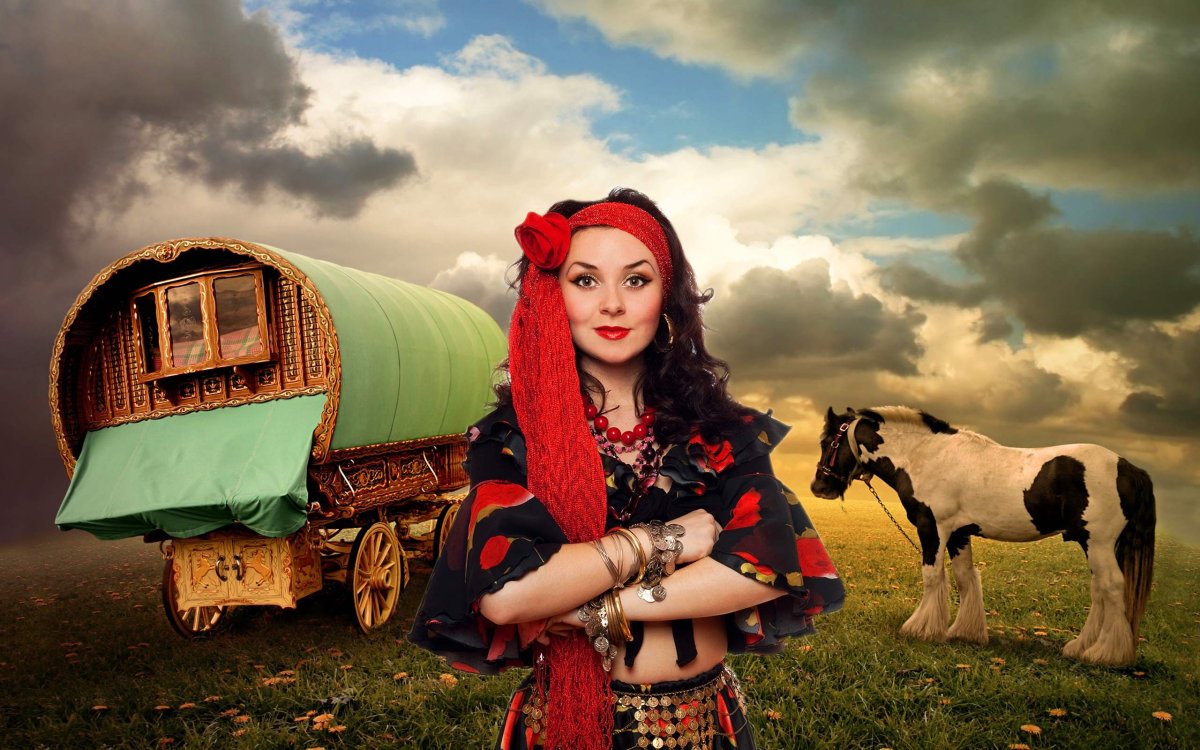 Цыгане табор кибитки