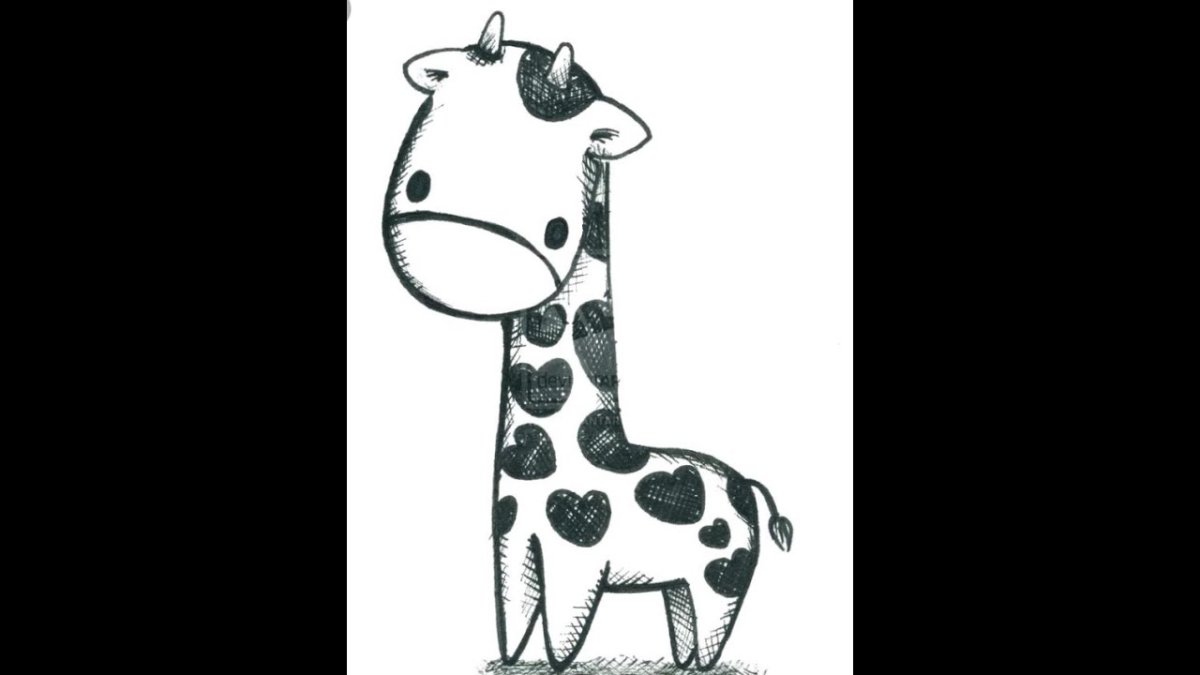 Жираф набросок