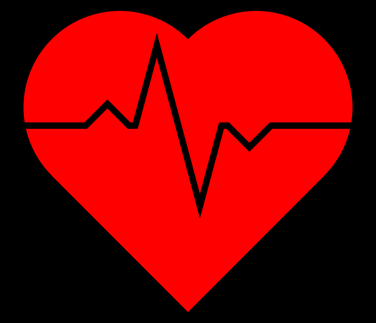 Красное сердце на черном фоне