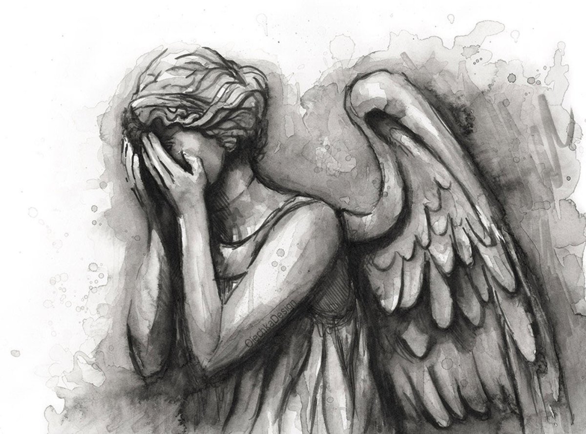 Плачущий ангел арт