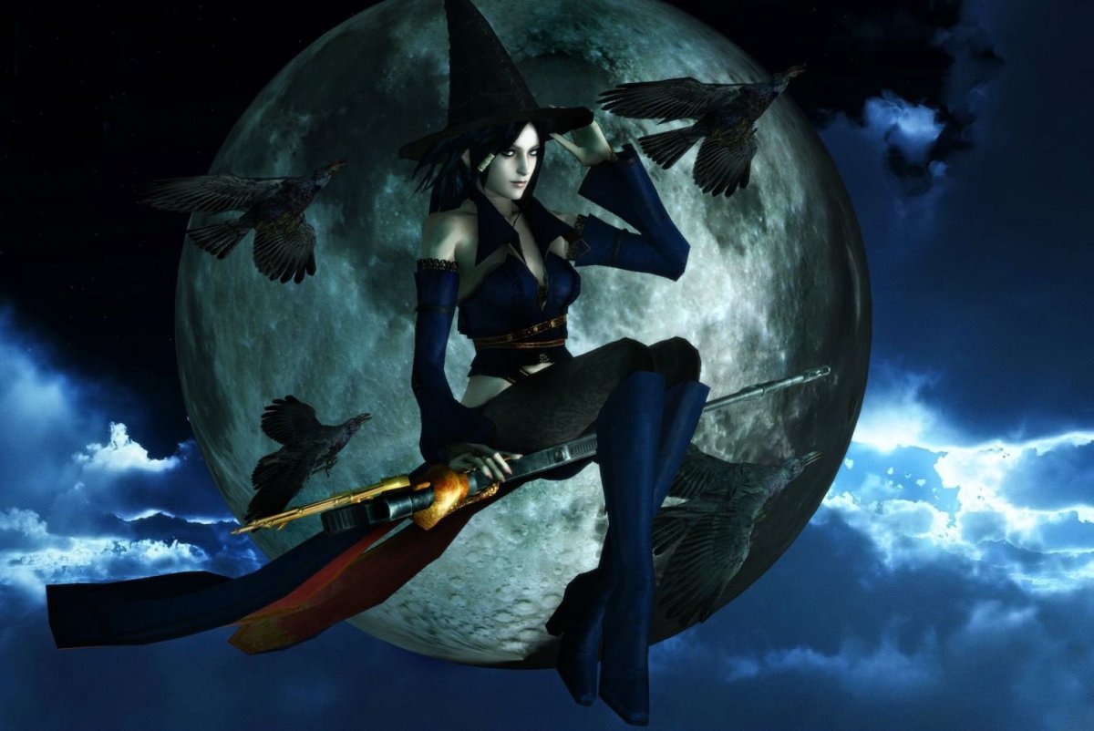 Ведьма с фиолетовыми волосами