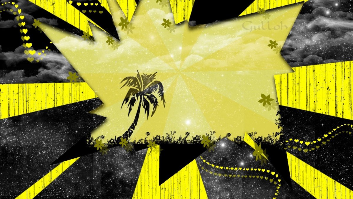 Желто черная абстракция