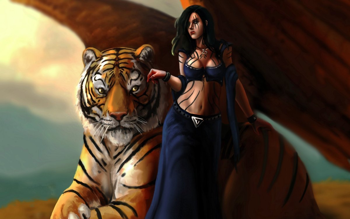Девушка тигрица