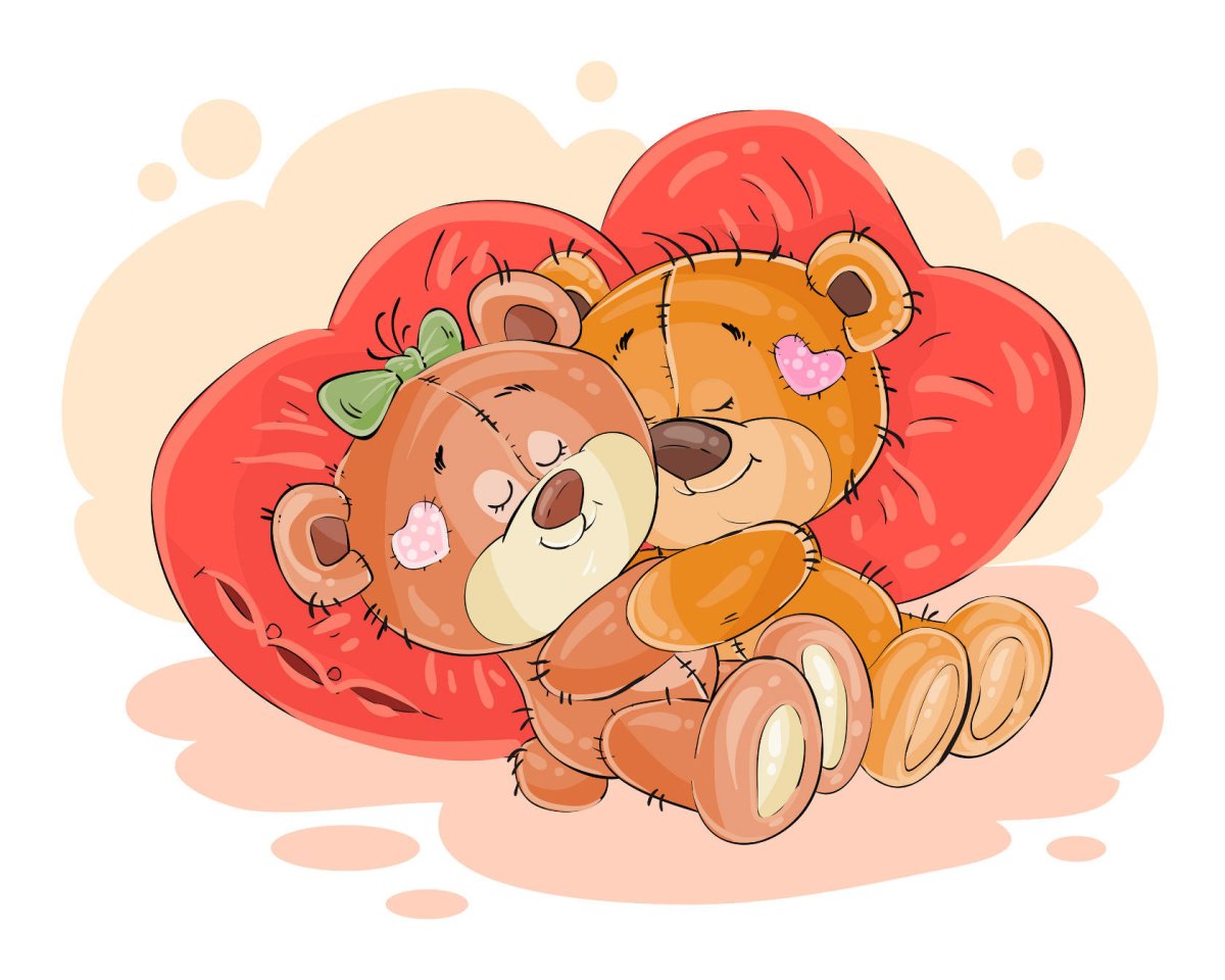 Мишки обнимаются