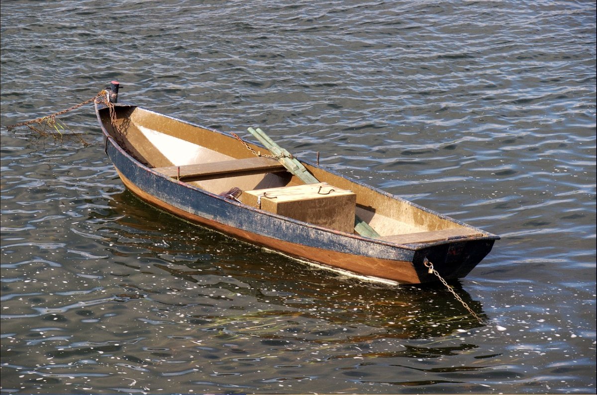 Лодка деревянная на воде