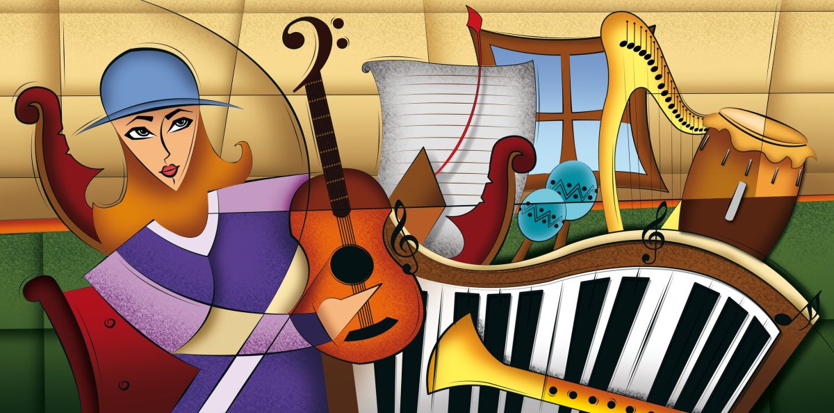 Музыкальные инструменты коллаж