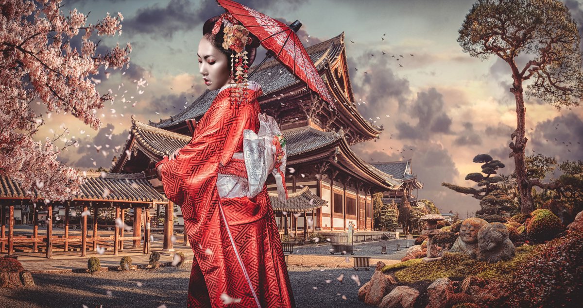 Гейша с веером