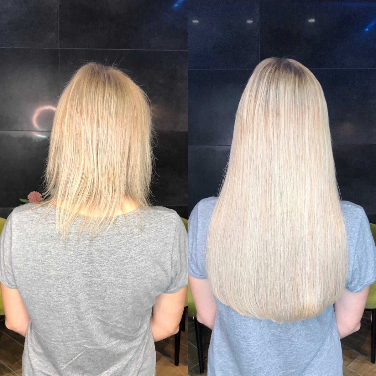 Нарощенные белые волосы