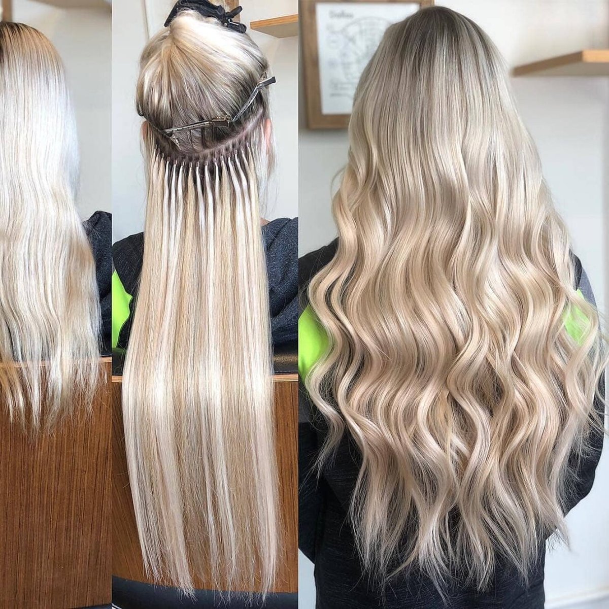 Наращивание волос до и после