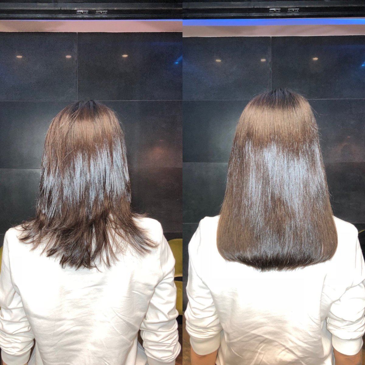 Капсульное наращивание волос до и после