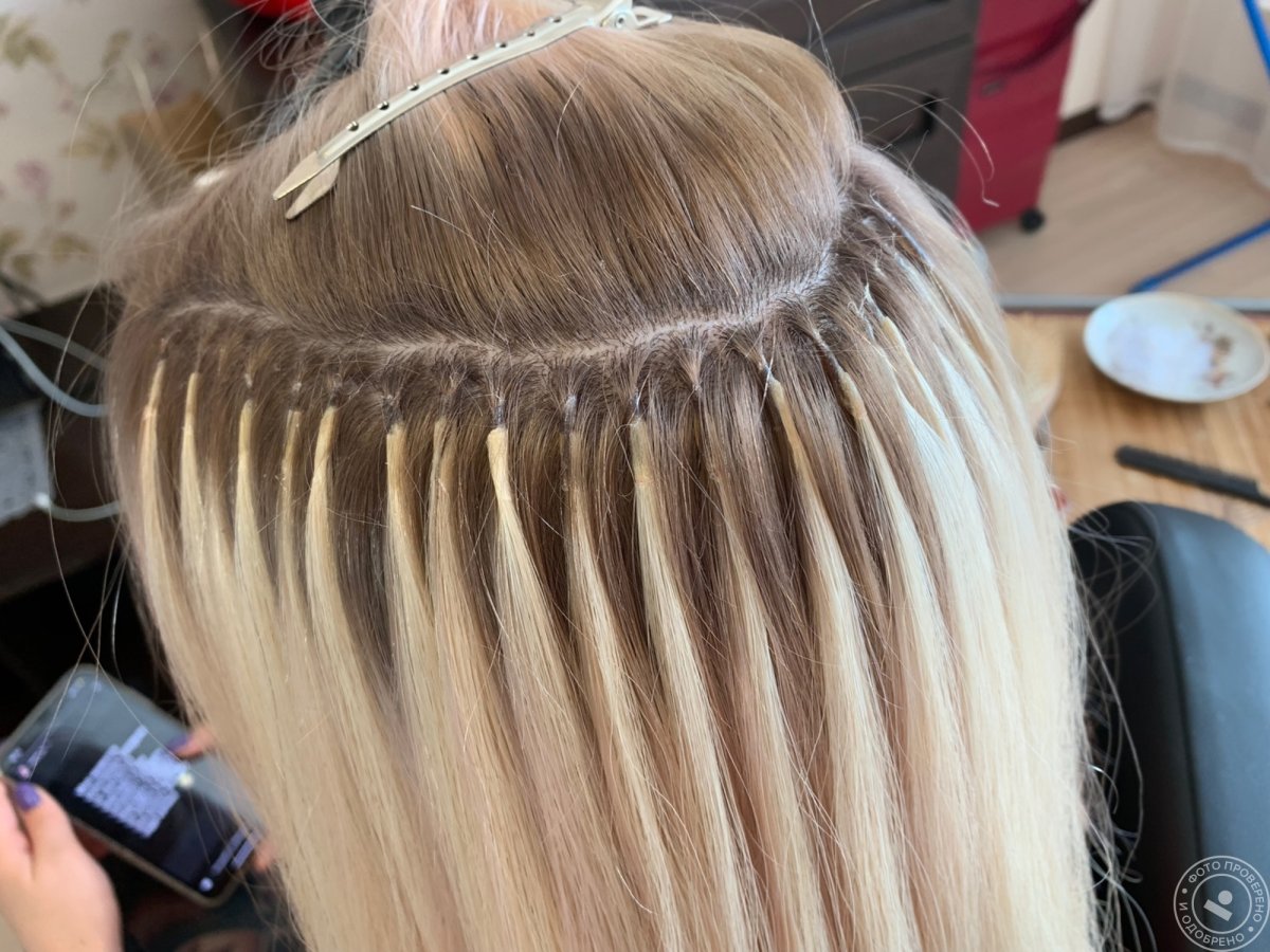 Наращивание волос средней длины