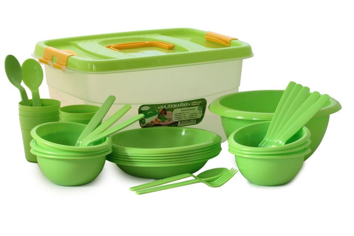 Набор на лужайке на 6 персон салатовый