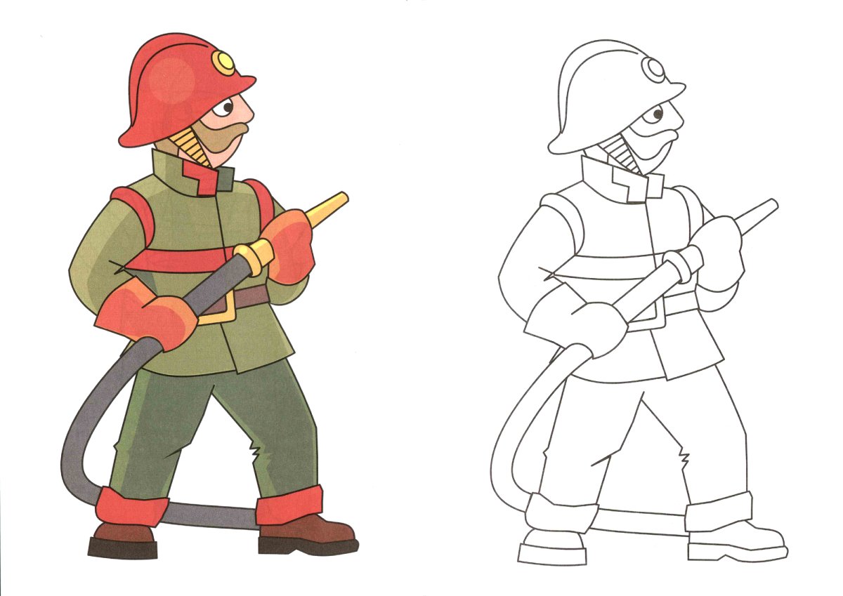 Пожарный в огне