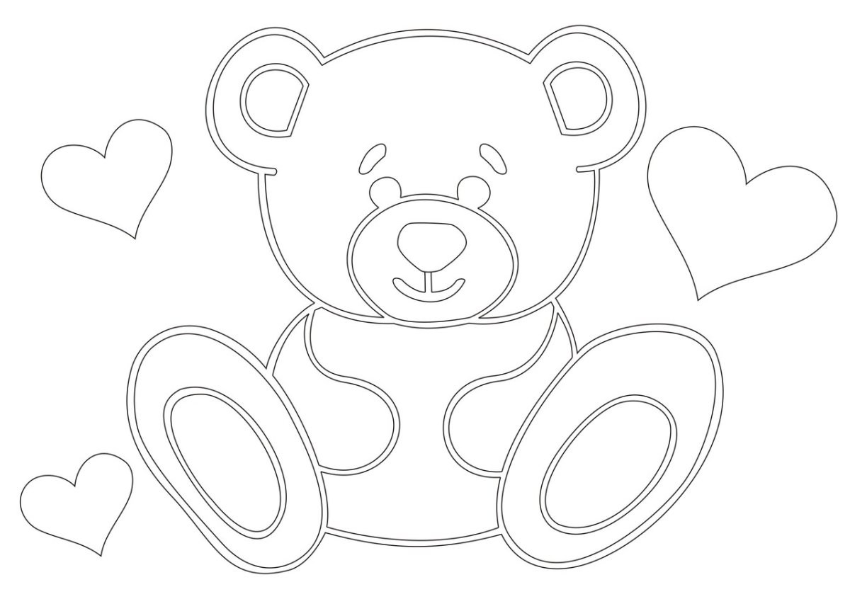 Трафарет медвежонка