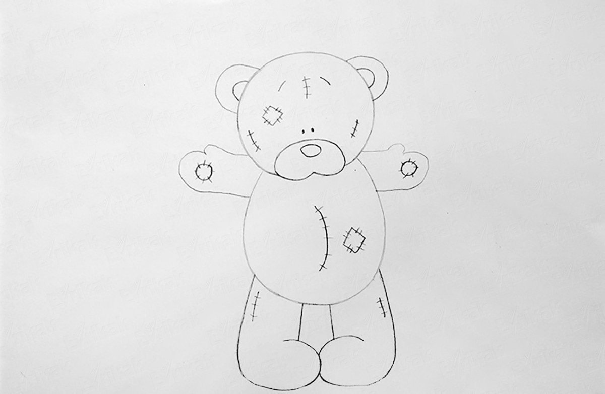 Мишка рисунок для срисовки