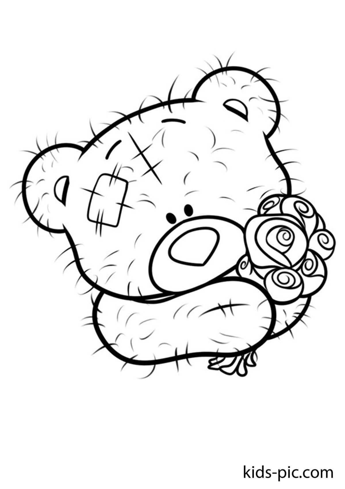 Плюшевый медведь раскраска для детей