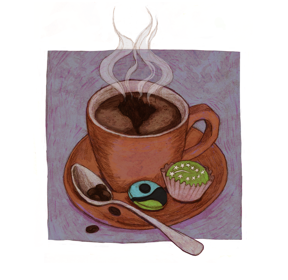 Чашка кофе трафарет